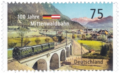 Briefmarke - 100 Jahre Mittenwaldbahn
