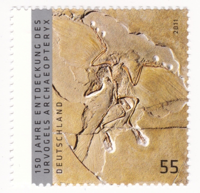 Briefmarke - 150 Jahre Entdeckung des Urvogels - Archeaopteryx - Deutschland 2011 Ausgabewert: 55 Cent