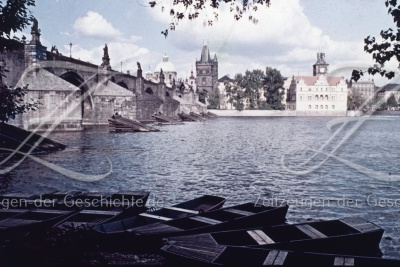 Historisches Foto der Karlsbrücke, Prag 1965