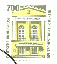 Detailansicht - Ersttagsbrief - 700 Pfennig Briefmarke zeigt Deutsches Theater Berlin, 1993 - Sehenswürdigkeiten Deutsches Theater (Berlin), Rollenmarken-Dauerserie Ersttagsbrief in sehr gutem Zustand