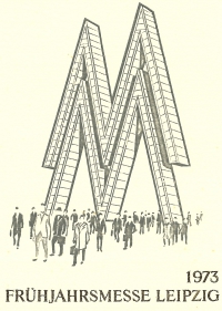 Rückansicht - Ersttagsbrief - Leipziger Frühjahrsmesse mit Messesymbol, 1973 - Leipziger Messe zeigt auf Briefmarke Exaktfeldhäcksler e280 im Komplexeinsatz Drehmaschine DFS 400 NC Gesuchtes historisches Sammlerstück!