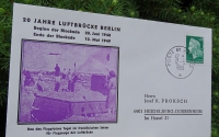 Vorderansicht - 20 Jahre Luftbrücke Berlin, Frankreich 1969 - Poste Aux Armees - Bau des Flugplatzes Tegel im französischen Sektor für Flugzeuge der Luftbrücke Ersttagsstempel 12.05.1969!