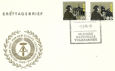Ersttagsbrief - 10 Jahre Nationale Volksarmee, 1966
