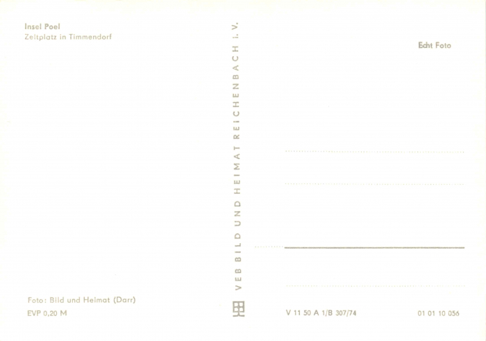 Rückansicht - Insel Poel, Zeltplatz in Timmendorf, 1974 - Alte Postkarte Karton, s/w-Abzug