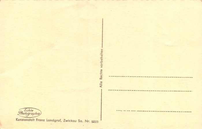 Rückansicht - Zwickau - Blick zur Moritzkirche, 1957 - Blick zum Museum und zur Moritzkirche Postkarte sehr selten!