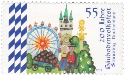 Briefmarke - 200 Jahre Gäubodenvolksfest in Straubing - Deutschland 2012, 55 Cent Ausgabewert: 55 Cent