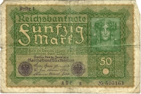 Vorderansicht - 50 Mark, 1919 Reihe 1, Serie a