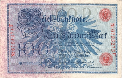 Reichbanknote Ein Hundert Reichsmark