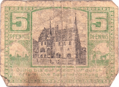 Gutschein über Fünf Pfennig, Neustadt a.d. Orla