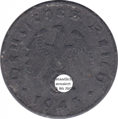 1 Reichspfennig 1943 E