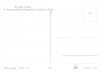 850 Jahre Zwickau Ansichtskarte, 1968