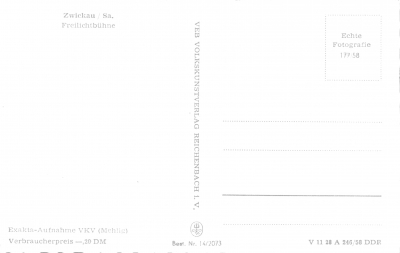Ansichtskarte Zwickau - Freilichtbühne, 1958