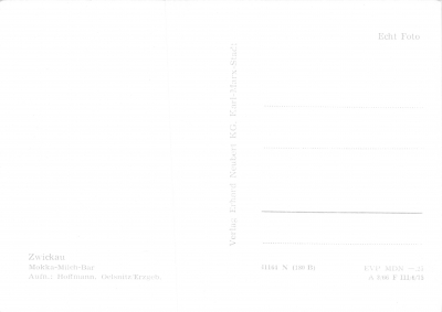 Ansichtskarte Zwickau - Mokka-Milchbar, 1966