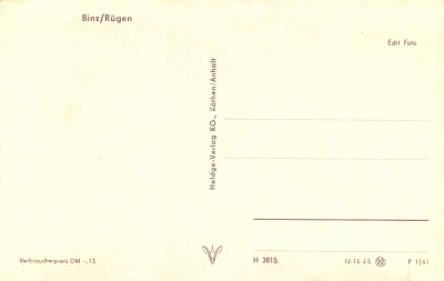 Grüß aus Ostseebad Binz, Rügen Postkarte 1945