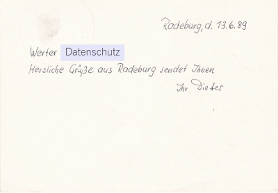 Postkarte - 700 Jahre Stadt Radeburg, 1989