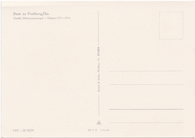 Postkarte - Freiberg Silbermann Orgel, 1964