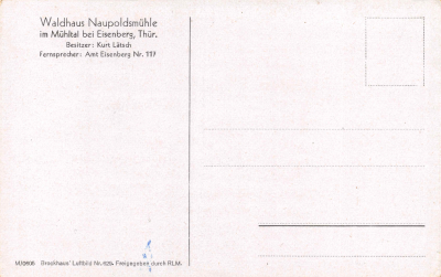 Waldhaus Naupoldsmühle, Postkarte