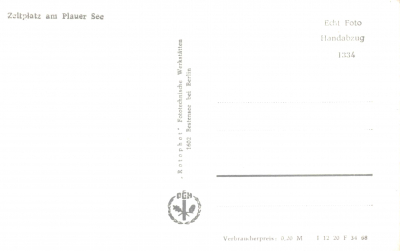 Zeltplatz am Plauer See, Postkarte 1968