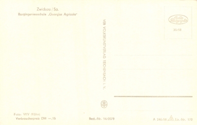 Zwickau - Bergingenieurschule Georgius Agricola, 1958