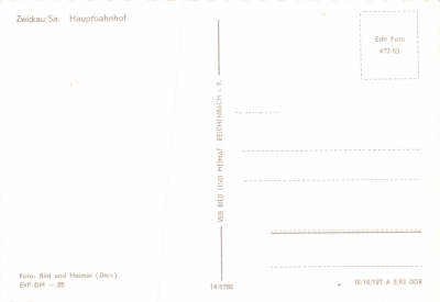 Zwickau - Hauptbahnhof, 1963