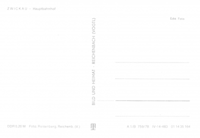 Zwickau - Hauptbahnhof, 1978