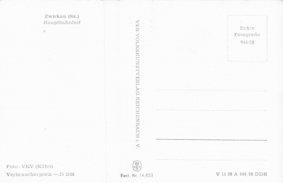 Zwickau - Hauptbahnhof mit Straßenbahn, 1958