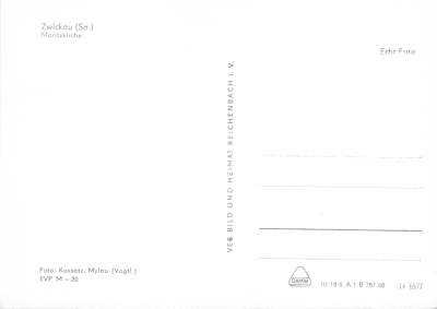 Zwickau - Moritzkirche, 1968