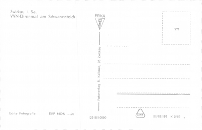 Zwickau - VVN-Ehrenmal am Schwanenteich, 1966