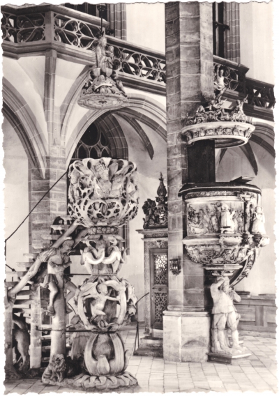 Ansichtskarte - Kanzel in Freiberger Dom