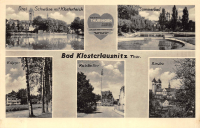 Bad Klosterlausnitz, Klosterkirche, Postkarte 1939