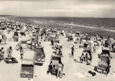 Binz Rügen Strand-Postkarte 1968