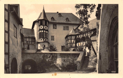 Vorderansicht - Die Friedensburg bei Leutenberg, Thüringen 1953 - Photo Handabzug ungelaufen