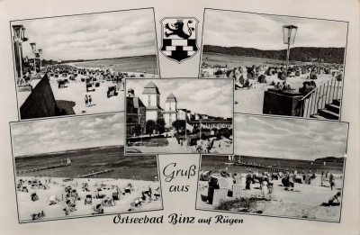 Grüß aus Ostseebad Binz auf Rügen, Postkarte 1961 DDR