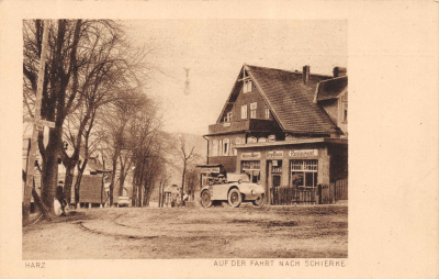 Vorderansicht - Harz - Auf der Fahrt nach Schierke, Postkarte - sehr seltene Ansichtskarte ungelaufen