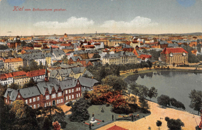 Kiel vom Rathausturm gesehen, Postkarte