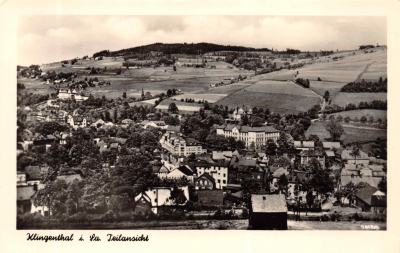 Klingenthal in Sachsen Teilansicht, Postkarte 1956