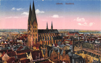 Lübeck Stadtbild, Alte Postkarte