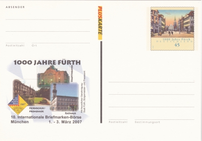 Pluskarte - 1000 Jahre Fürth, 2007