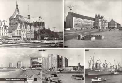 Rostock Hafen, Ernst-Thälmann Platz, Postkarte 1979