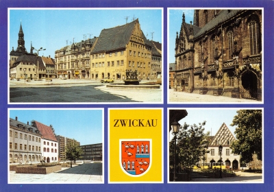 Zwickau - Hauptmarkt, Neuberinplatz, 1989