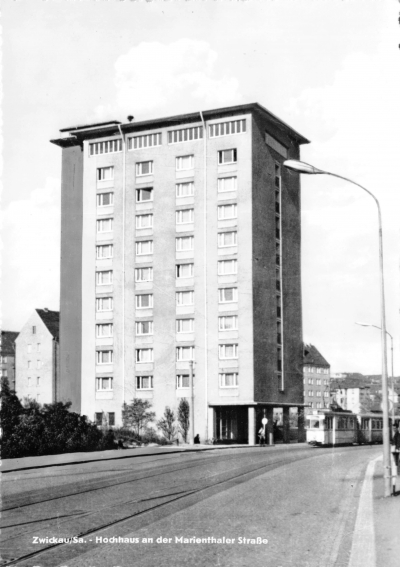 Zwickau - Hochhaus an der Marienthaler Straße, 1964