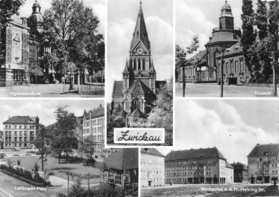 Zwickau - Liebknecht-Platz, Ingenieurschule uvm., 1967