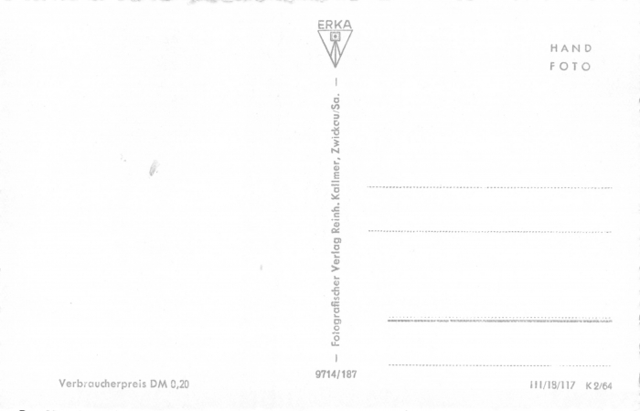 Rückansicht - Zwickau - Bergingenieurschule Georgius Agricola, 1964 - Die Tradition der Bergschule wird von der Westsächsischen Hochschule Zwickau fortgeführt. ungelaufen, Rückseite leer!