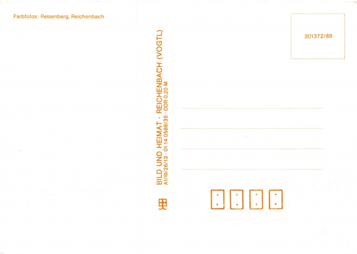 Rückansicht - Zwickau - Neuplanitz, 1988 - Teilansichten von Neuplanitz mit parkenden Trabanten und Wartburgs ungelaufen, Rückseite der Ansichtskarte ist leer