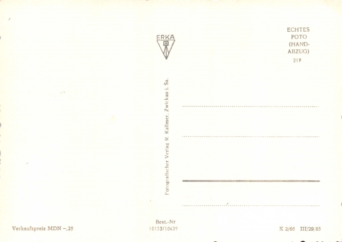 Rückansicht - Zwickau - Städt. Museum, Dom, Gewandhaus uvm., 1965 - weitere Motive sind Freilichtbühne, Robert-Schumann-Denkmal und die Mokka-Bar Postkarte sehr selten!