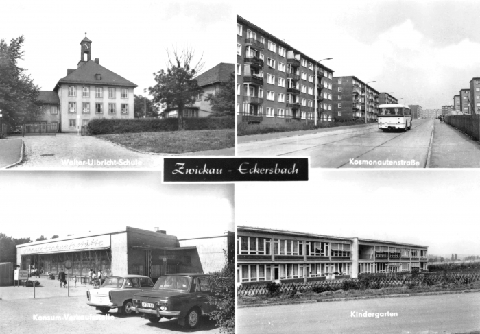 Vorderansicht - Ansichtskarte Zwickau - Eckersbach, 1974 - Ansichtskarte zum Kaufen Echt Foto