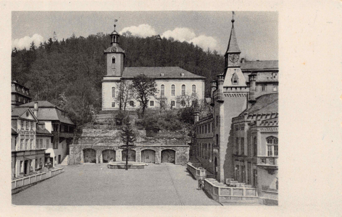 Vorderansicht - Leutenberg Thüringen - Markt, 1953 - Alte Postkarte ungelaufen