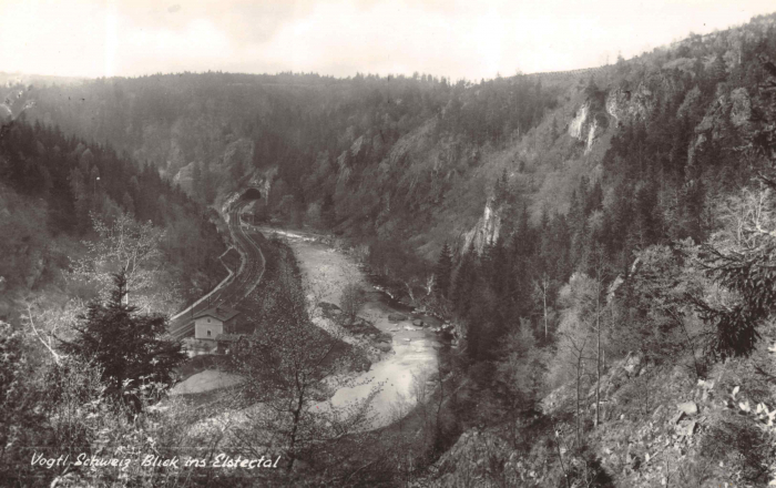 Vorderansicht - Vogtländische Schweiz, Blick ins Elstertal, 1961 - sehr seltene Ansichtskarte ungelaufen, sehr guter Zustand