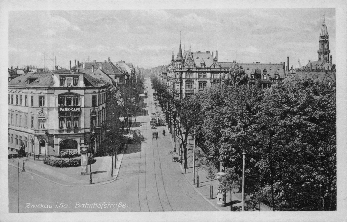 Vorderansicht - Zwickau - Bahnhofstraße, 1954 - Ansichtskarte zum Kaufen Echte Fotografie